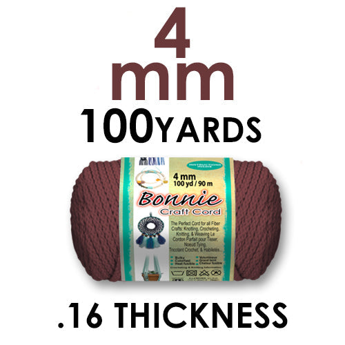 Spool of 4 mm Bonnie Braid polypropylene macramé cord in assorted colors, 100 yards